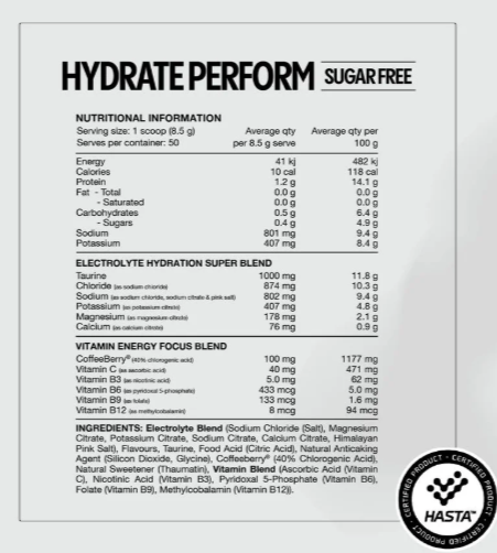 HYDRATE Perform SUGAR FREE