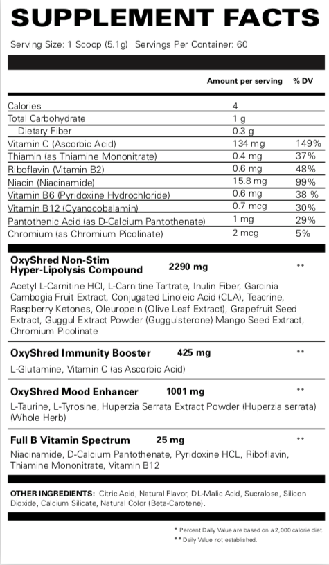 Oxyshred Stim Free